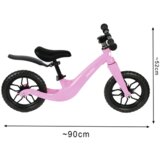 Kruzzel balans bicikl za djecu 2+ – 12", lagani, rozi s podesivim sjedalom | shoptok.hr