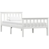 vidaXL Posteljni okvir bel iz trdne borovine 90x200 cm, (20606525) | Shoptok.si