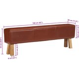  Gimnastička klupa smeđa 160cm prava koža i masivno drvo bagrema | shoptok.hr