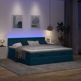  Otomanski okvir kreveta s madracima plavi 200x200cm baršunasti | shoptok.hr