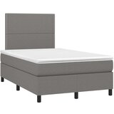  Box spring postelja z vzmetnico LED temno siva 120x200 cm blago, (20789333) | Shoptok.si