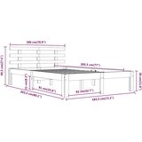  Okvir za krevet od masivnog drva bijeli 180 x 200 cm veliki | shoptok.hr