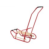 Lean_Toys Otroške kovinske sani z naslonom za potiskanje rdeča | Shoptok.si