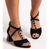 D/CEO Black sandals on a block heel Millo | Shoptok.si