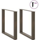  Noge za blagovaonski stol U-oblik 2 kom Prirodni čelik 90 x (72-73) cm Čelik | shoptok.hr