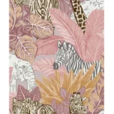 Noordwand Tapeta Good Vibes Jungle Animals roza in oranžna
