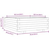  Vrtna sadilica 70 x 70 x 26,5 cm od masivnog drva duglazije | shoptok.hr