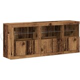  Stranski bife z LED svetili Stari les 162x37x67 cm Izdelan les | Shoptok.si