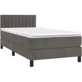  Krevet box spring s madracem LED tamnosivi 80 x 200 cm baršun | shoptok.hr