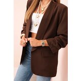 Kesi Włoski Elegant blazer with lapels brown | Shoptok.si