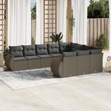 vidaXL 10-dijelni set vrtnih sofa poliratan s jastucima svijetlosivi | shoptok.hr