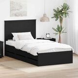  Krevetna konstrukcija Crna 100 x 200 cm Inženjersko Drvo | shoptok.hr