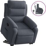 Maison Chic Naslanjač - Relax naslanjač s funkcijo vstajanja temno siv žamet, (22040222) | Shoptok.si