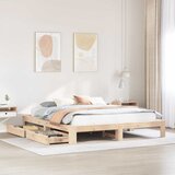 Furnova Posteljni okvir brez vzmetnice 200x200 cm trdna borovina, (22055584) Cene