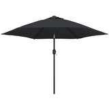  Zunanji senčnik z LED lučkami in jeklenim drogom 300 cm črn, (20692858) | Shoptok.si