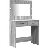  3-dijelni set toaletnog stola s LED svjetlom siva sonoma konstruirano drvo | shoptok.hr