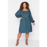 Trendyol Curve Khaki Square Collar Woven Viscose Dress | shoptok.hr