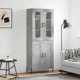 vidaXL Visoka komoda betonsko siva 69,5x34x180 cm inženirski les | Shoptok.si