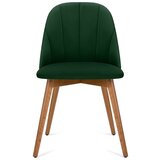  Trpezarijska stolica BAKERI 86x48 cm tamno zelena/svetli hrast | Eponuda.com