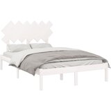  Okvir za krevet bijeli 135x190 cm bračni od masivnog drva | shoptok.hr