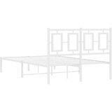  Metalni okvir za krevet s uzglavljem bijeli 120 x 190 cm | shoptok.hr