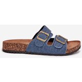 EVENTO Ladies Slippers On Cork Platform With Buckles Dark Jeans Vesina | shoptok.hr