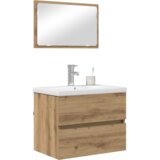 vidaXL Set namještaja za kupaonicu 3 pcs Crni hrast 60 x 38.5 x 45 cm | shoptok.hr