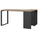 MID.YOU Kotna Pisalna Miza Sign, Siva, Barva Hrasta | Shoptok.si