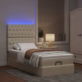  Otomanski krevet s madracem i LED krem 90x200 cm tkanine | shoptok.hr