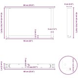 vidaXL Noge za stolić U-oblika 2 kom antracit 60x(42-43) cm čelik | shoptok.hr