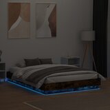  Okvir kreveta s LED svjetlima dimljena boja hrasta 120 x 190 cm | shoptok.hr