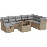 Maison Chic Seti vrtnega pohištva - Vrtna garnitura 9-delna z blazinami bež poli ratan, (21795757) | Shoptok.si