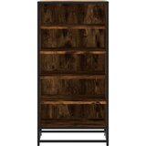 vidaXL Stojalo za čevlje dimljen hrast 48x38x97,5 cm inženirski les | Shoptok.si