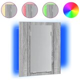  LED kupaonski ormarić s ogledalom boja hrasta 40x12x45cm drveni Siva | shoptok.hr