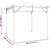  Pergola s pomičnim krovom smeđe-siva 3 x 3 m čelična 180 g/m² | shoptok.hr
