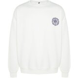 Trendyol Limited Edition Ecru Men's Oversized Embroidered Cotton Fleece Fleece Sweatshirt. cene