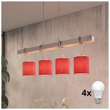 Brilagi LED luster na sajli NUBILA 4xE27/60W/230V siva/crvena Cene
