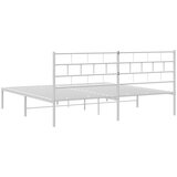 Metalni okvir za krevet s uzglavljem bijeli 183x213 cm | shoptok.hr