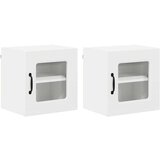 vidaXL Stenska kuhinjska omarica s polico 2 pcs Bela 40 x 31 x 40 cm, (5000091899) | Shoptok.si