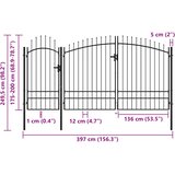  Vrtna vrata Woerden čelik 1,95x4 m crna | shoptok.hr