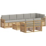  Set vanjskih sofa 8 pcs Bijela i svjetlosiva 59 x 59 x 37 cm | shoptok.hr