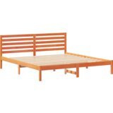  Konstrukcija postelje z vzglavjem Voskast rjav 200 x 200 cm, (5000125743) | Shoptok.si