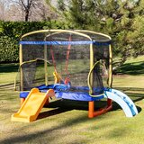  Trampolin Playground 200 cm Blue s toboganom, ljestvama i ljuljačkom | shoptok.hr
