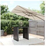  barski stol sa staklenom pločom crni 105x80x110 cm poliratan | shoptok.hr