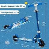  Dječji skuter, 2-kotačni skuter s trepćućim kotačima - plavi | shoptok.hr
