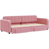  Dnevni krevet na razvlačenje ružičasti 80 x 200 cm baršunasti | shoptok.hr