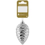  Okrasni storž za božično drevo (9 cm, umetna masa, srebrn) | Shoptok.si