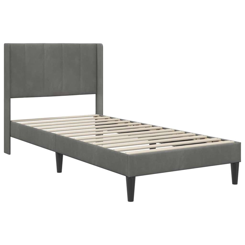  Okvir za krevet Tamno siva 100 x 200 cm Baršun - Tamno siva 100 x 200 cm | shoptok.hr