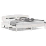  The Living Store Posteljni okvir brez vzmetnice bel 180x200 cm trdna borovina - Posteljni Okvir, (21441431) | Shoptok.si