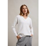 Moodo Women's openwork sweater with metallic thread - white | shoptok.hr